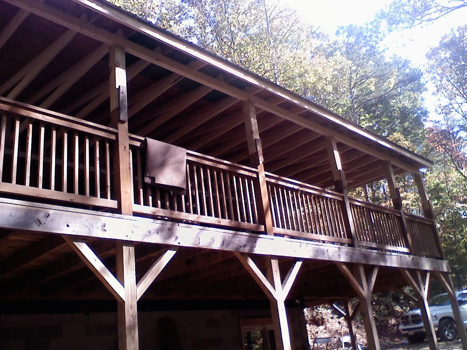 Timber framing under a new elevated porch and deck — Roof Leak Repair in Shiner by Roofing Brothers